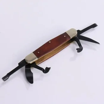 Taglierino Tascabile Pieghevole Multiuso in Legno e Acciaio SK5, Strumento da Taglio Portatile per Campeggio/Arredamento Casa
