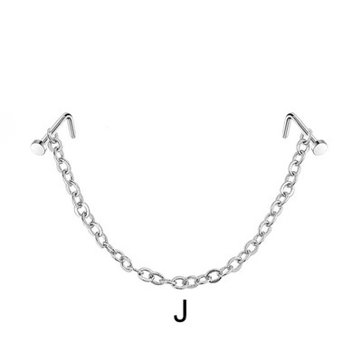 Double Nose Piercing Chain Nose Chain for Nostril Piercing Stainless Steel Nose Stud Decoration Earring Piercing Chain Women