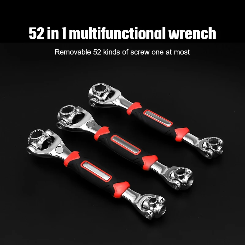 8/52 In 1 Wrench Multi function Socket Works Universal Ratchet Spline