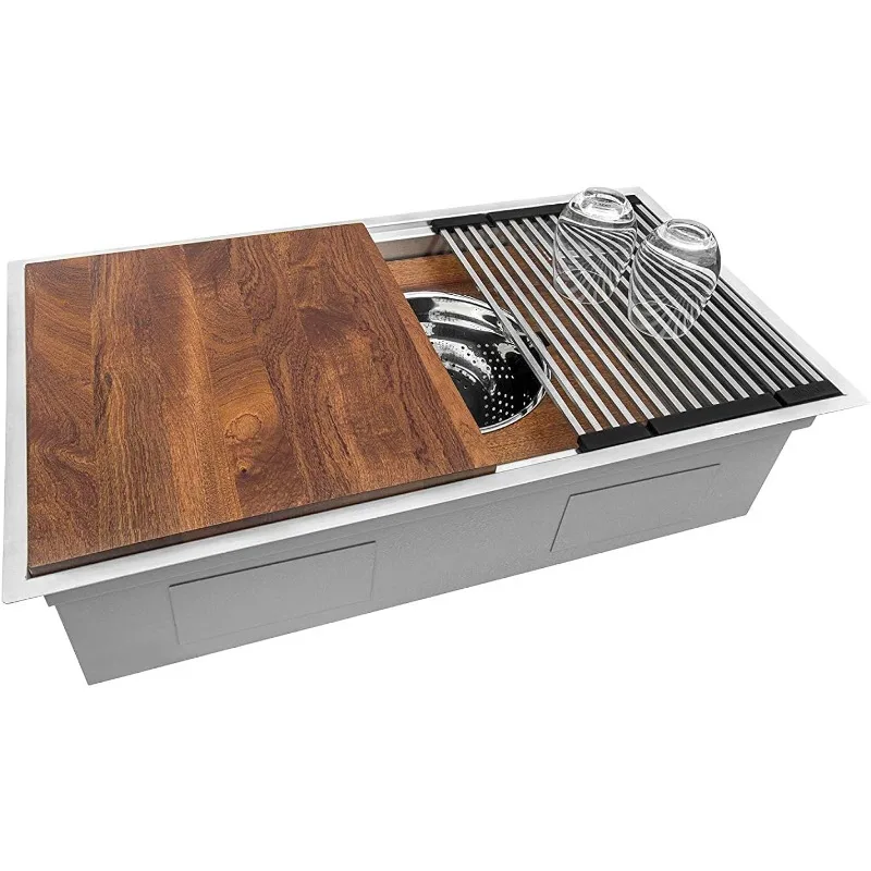 

Ruvati 33-inch Workstation Ledge Kitchen Sink Undermount 16 Gauge Stainless Steel - RVH8222