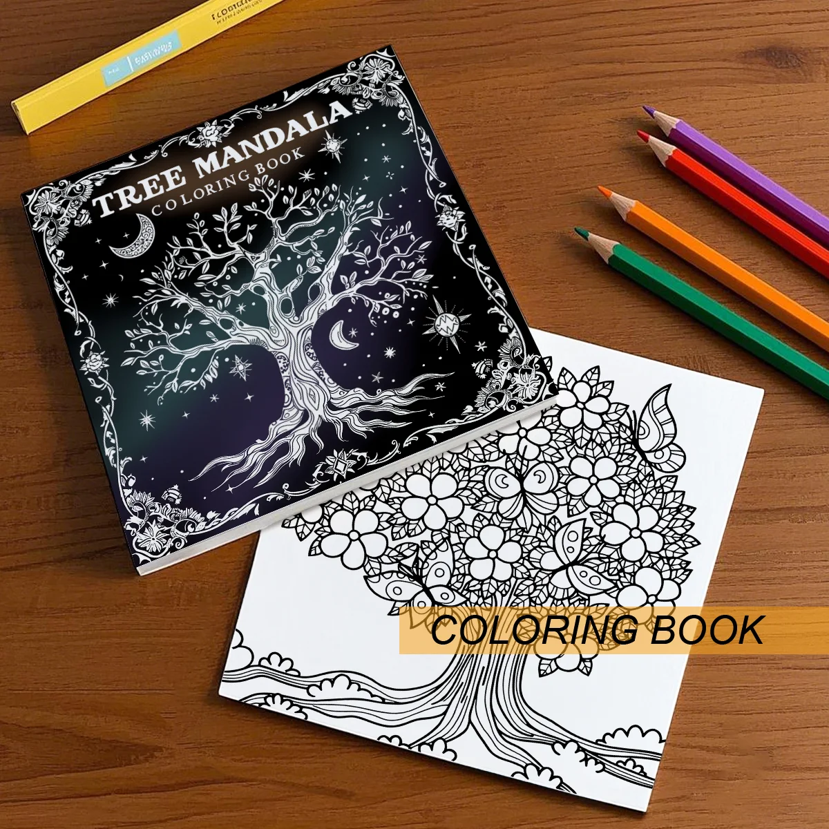 TREE MANDALA Coloring Book 24 Pages For Adults And Teens Mandala Art Theme Kill Time Graffiti Painting Drawing Gift 6