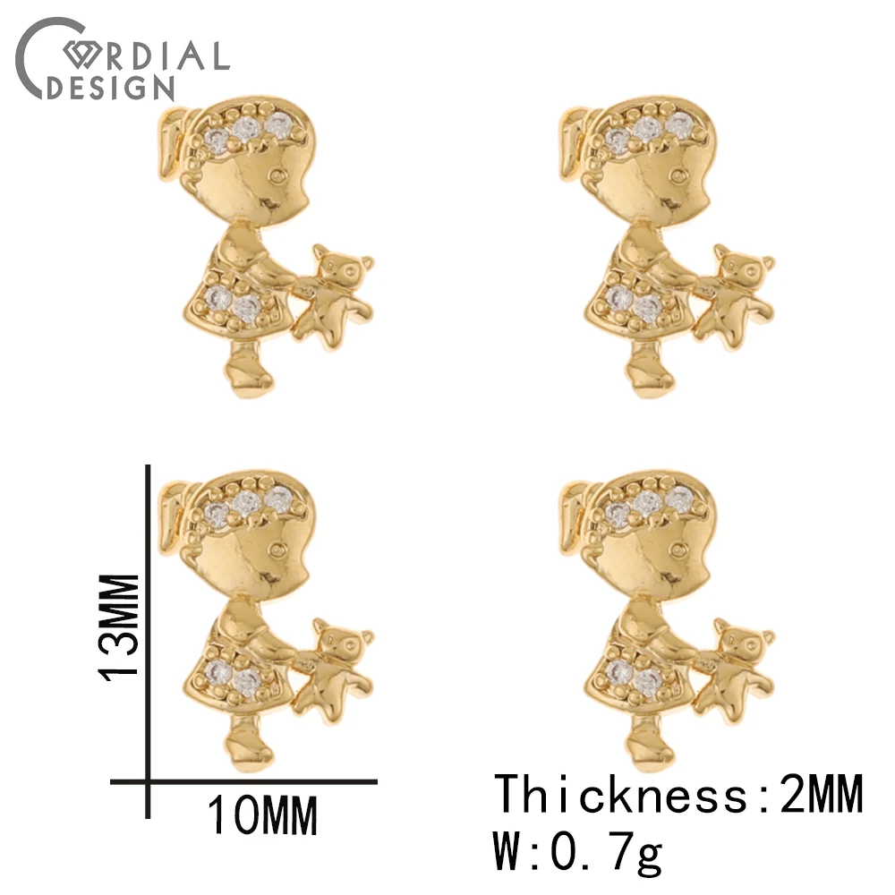 Cordial Design 50Pcs Cubic Zircon/Genuine Gold Plating/DIY Fingernail Accessories/Multi Shapes/Jewelry Findings & Components - cordial