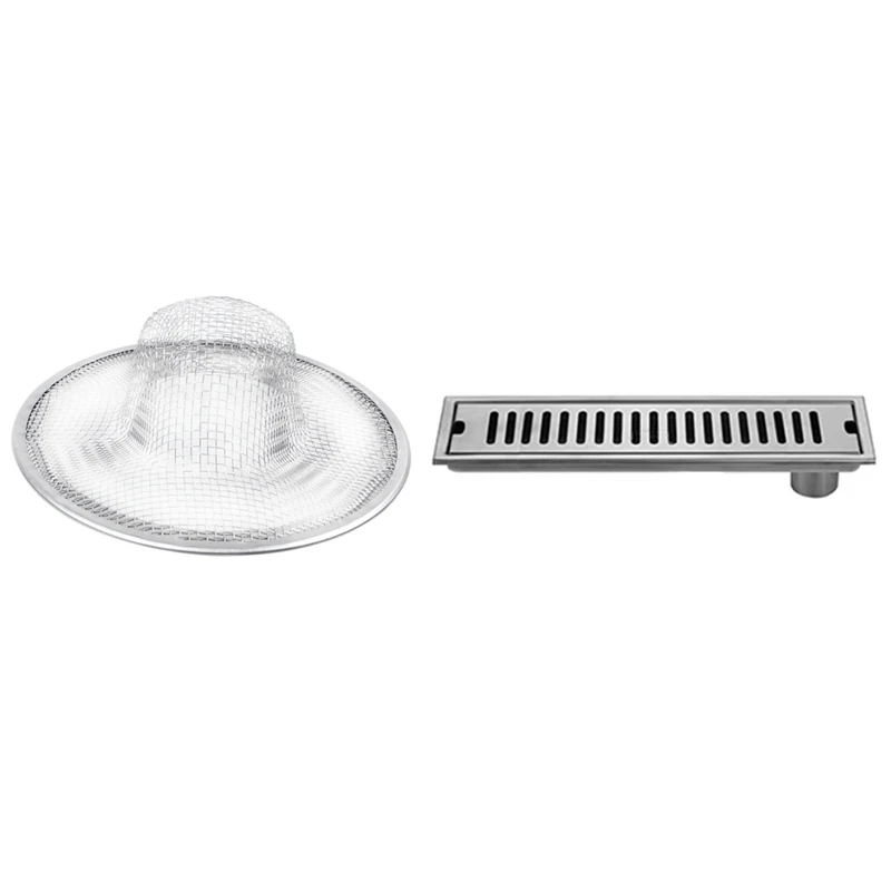 

ABSF Stainless Steel Drainer Basin Filter Mesh Sink Strainer With Stainless Steel Shower Room Large Flow Floor Drain