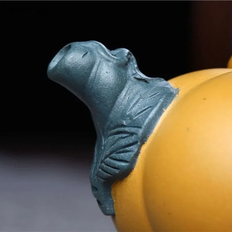 1PCS 180cc Yixing raw ore section mud purple clay teapot household single small capacity tea pumpkin teapot