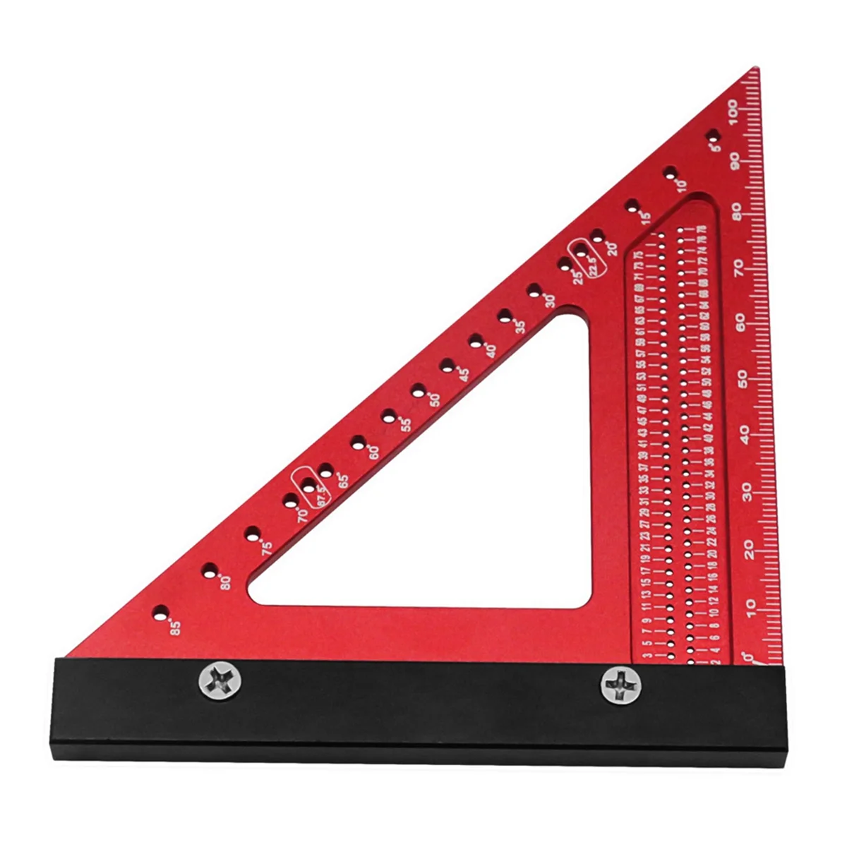 

Aluminum Alloy Woodworking Triangle Ruler Carpenter Square Hole Positioning Measuring Ruler Woodworking Tools