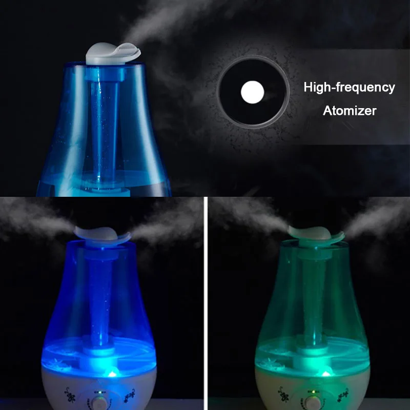 3000ML Ultrasonic Air Humidifier Double Sprayers for Home Office Baby Room Big Mist Volume Fog Mist Maker Essential Oil Diffuser 4