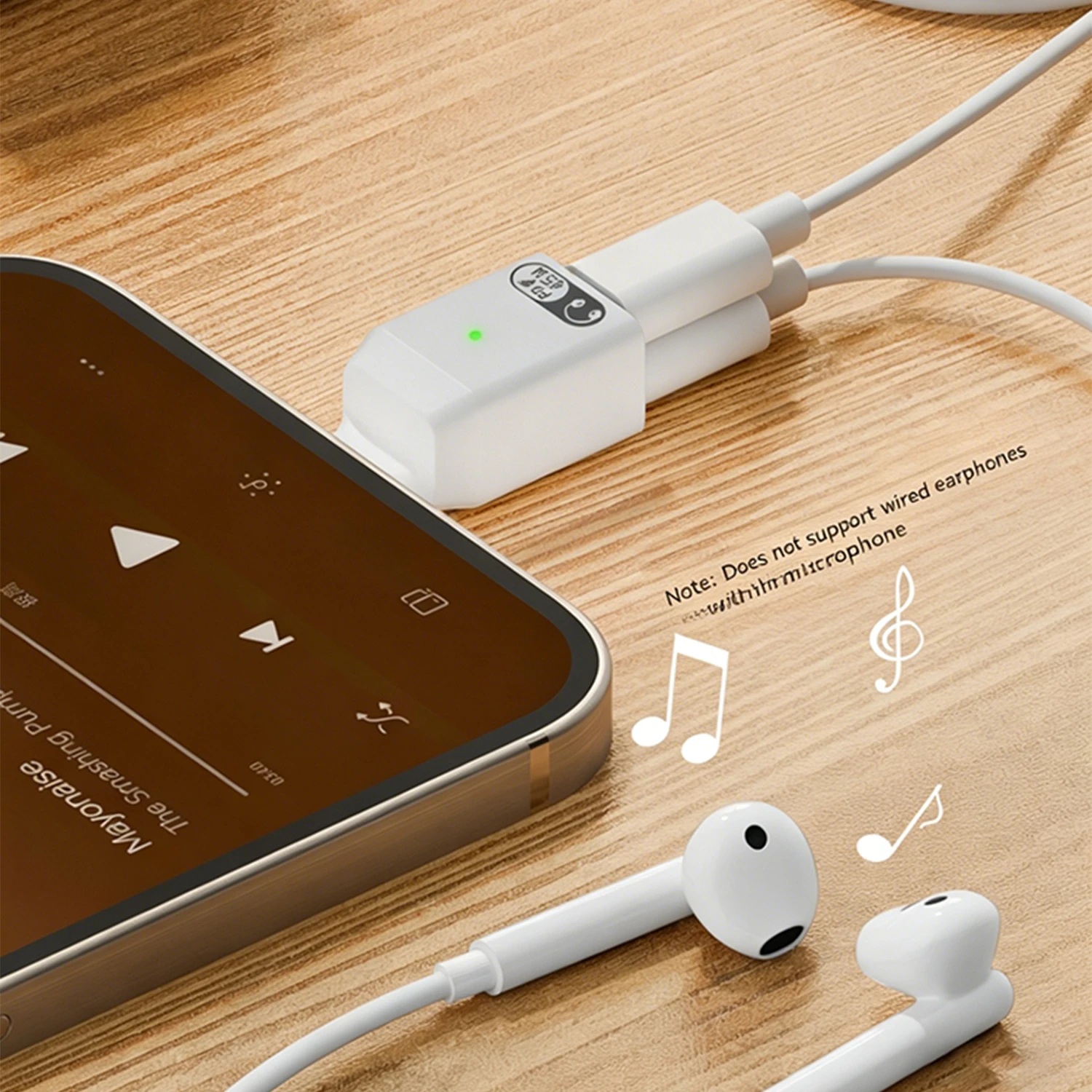 USB C 스플리터 타입 C to 8핀 PD 45W 고속 충전 2 in 1 헤드폰 어댑터 (아이폰, 아이패드 에어/프로, 맥 노트북용)