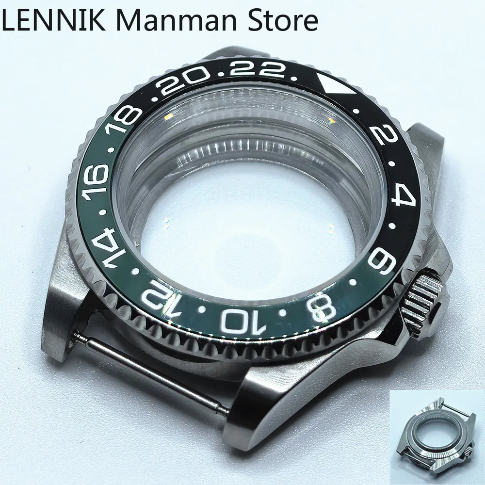 40mm Black PVD Watch Case with Transparent Back Glass