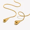 Two Water Drop Snake Chains Necklace Tarnish Free Silver Color Stainless Steel Accessories 18K Gold Plated Women's Neck Chain