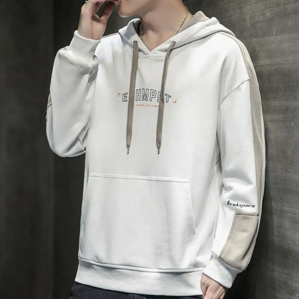 

Thick Hoodie for Weather Fashionable Hooded Sweater with Drawstring Warm Stylish Men's Oversized Hoodie for Autumn/winter