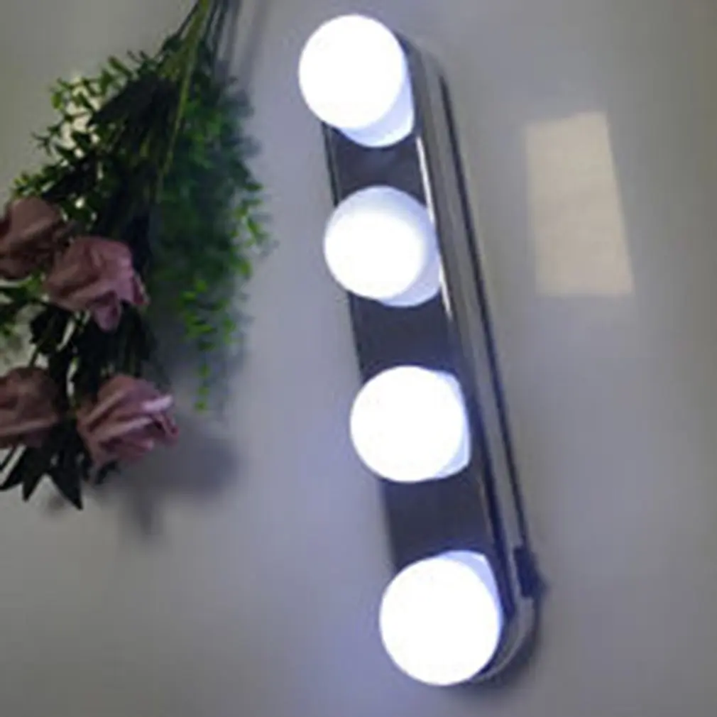 4 램프 메이크업 Spiegel Licht Koplamp geanstalleerd handiger Zuignap Make Lamp Led Spiegel Licht Batterij Aangedreven Gift