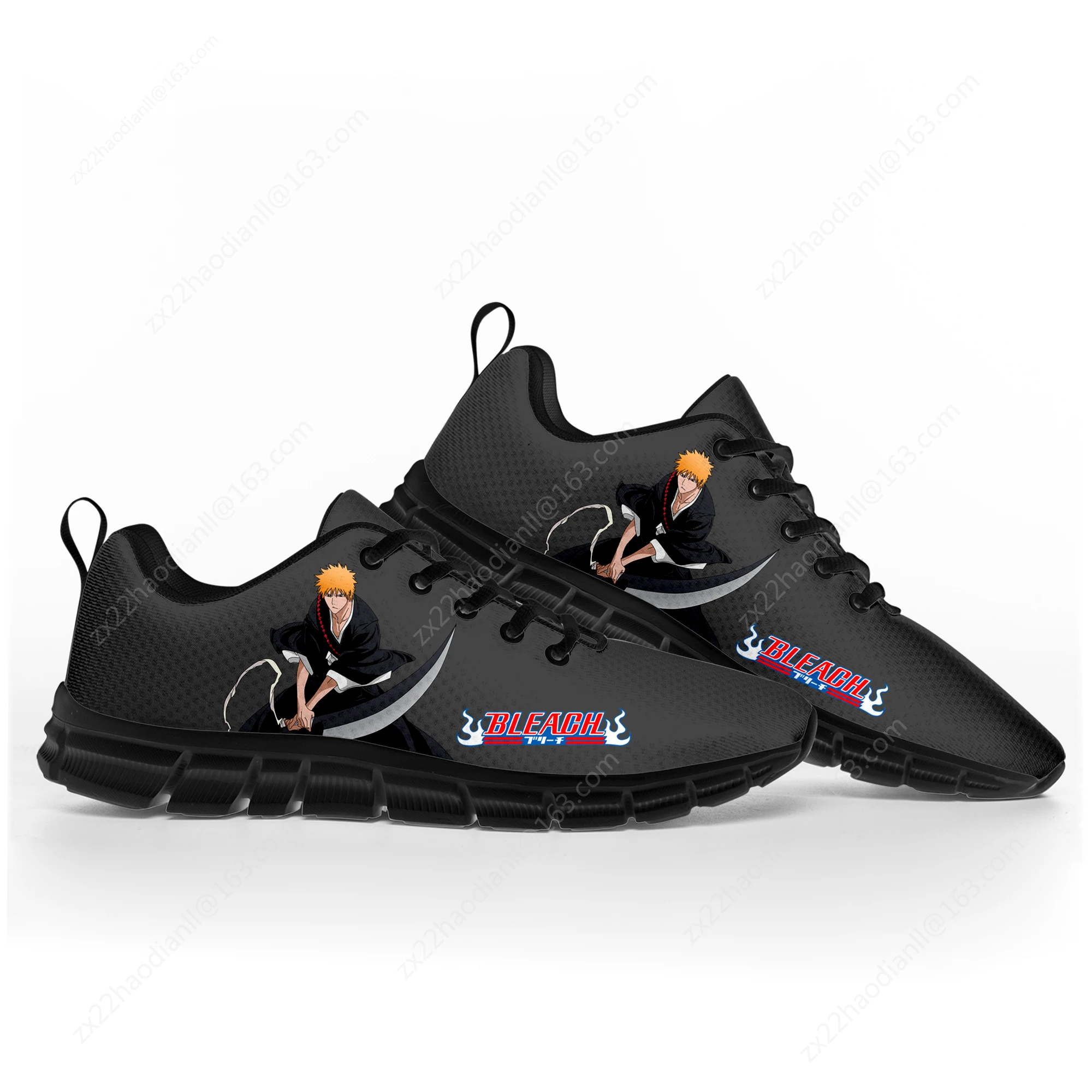 Bleach Kurosaki Ichigo Sports Shoes Mens Womens Teenager Kids Children Sneakers Custom High Quality Couple Black Casual Shoe