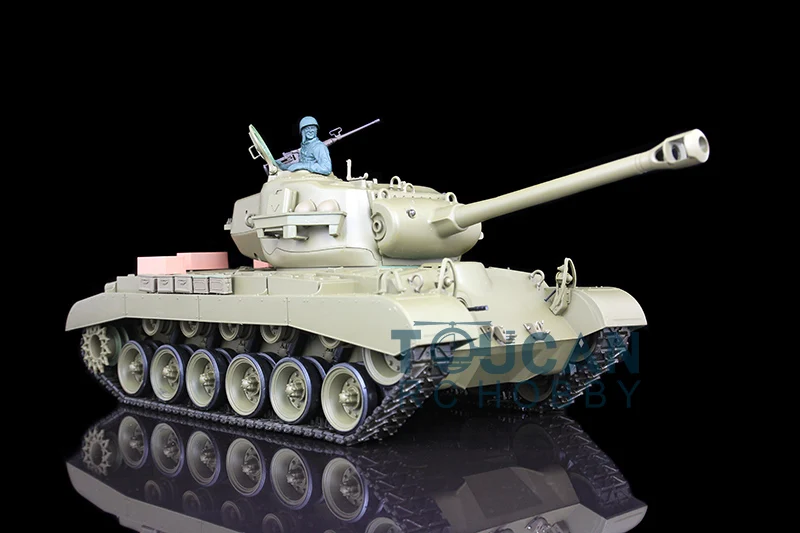 1/16 Heng Long FPV 7.0 Plastic M26 RTR RC Tank 3838 360° Turret Steel Gearbox Green Color Speaker For Boys Toys TH17303-SMT2 5