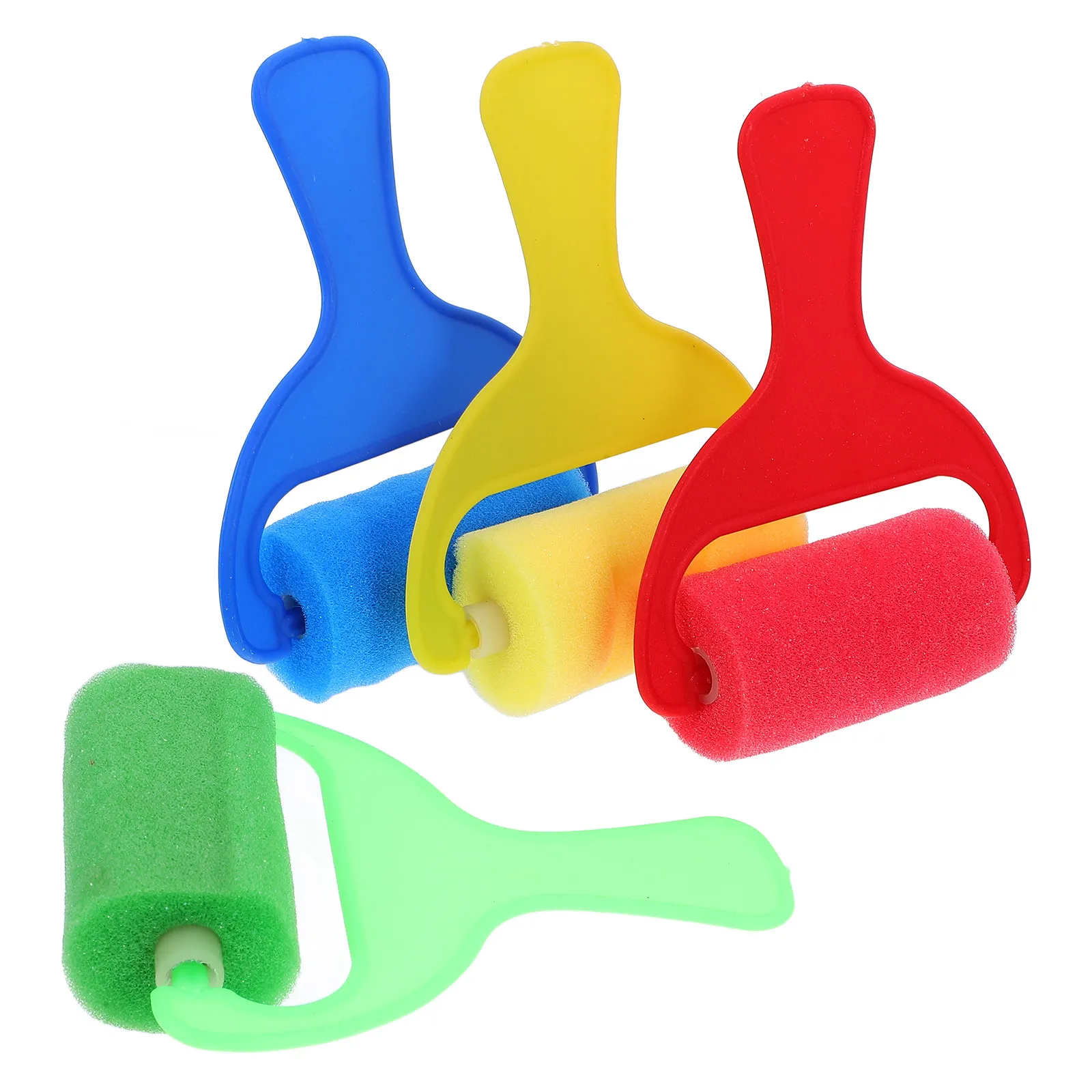 4Pcs 스폰지 페인팅 브러쉬 롤러 휴대용 어린이 미술 그리기 도구 스폰지 롤러 세트 낙서 아크릴 오일 용 페인팅 용품