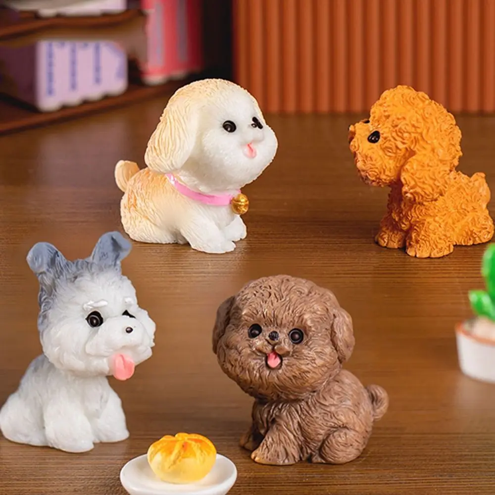 Charming Puppy Miniature Sculpture - Adorable Animal Ornament and Desk Accessory
