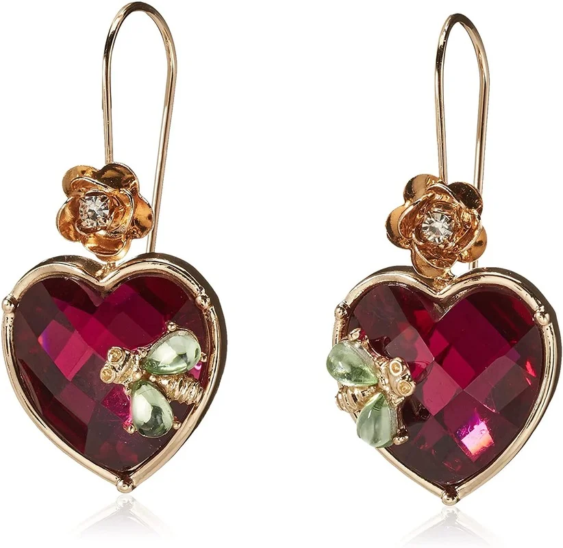 

Vintage Classic Flower Heart Drop Dangle Earrings Jewelry Gifts for Women Mom