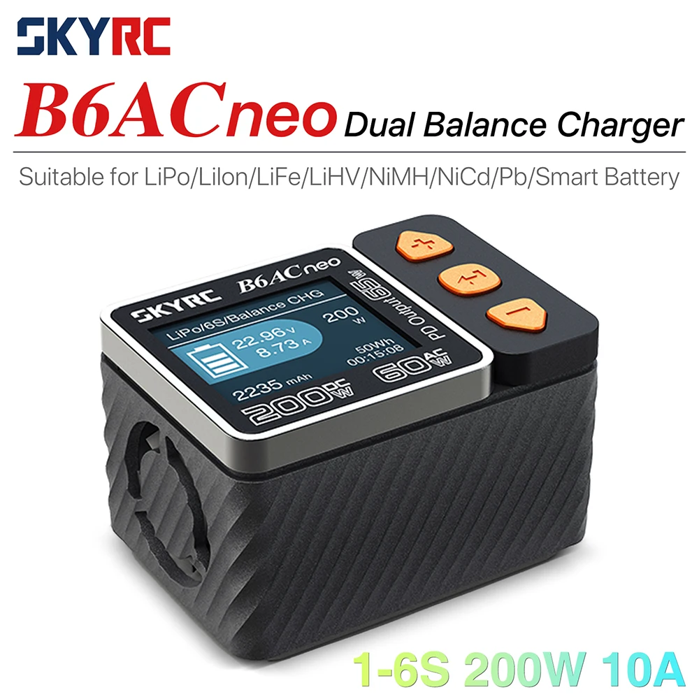 SKYRC B6ACneo зарядное устройство DC 200 Вт AC 60 Вт балансирующее зарядное устройство разрядник обновленный автомобиль RC SKYRC B6ACneo зарядное устройство DC 200 Вт AC 60 Вт балансирующее зарядное устройство разрядник обновленный автомобиль RC