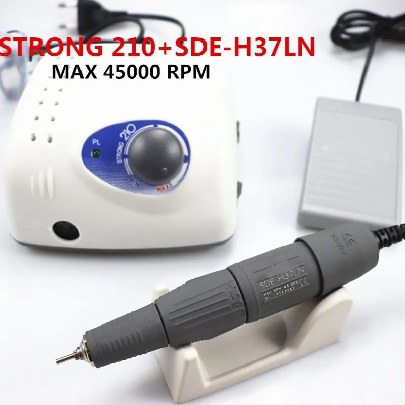 

45K New Arrival Strong 210 H37L1 PART 65W 45000 RPM Nail Drill Manicure Pedicure Electric File Bits Kit