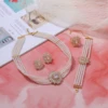 HY jewelry luxury and generous zircon and pearl four-piece set is selling well in Saudi Arabia, Iraq, and Russia wedding parties