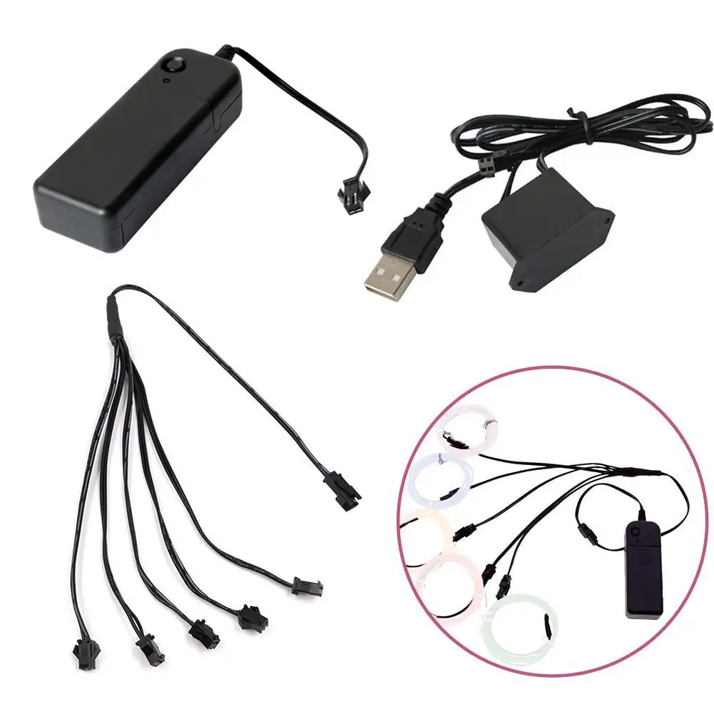 

Неоновый EL-провод 12 В постоянного тока, драйвер питания, usb контроллер для 1-10 м, стандартный провод, адаптер питания, гибкий неоновый провод, драйвер