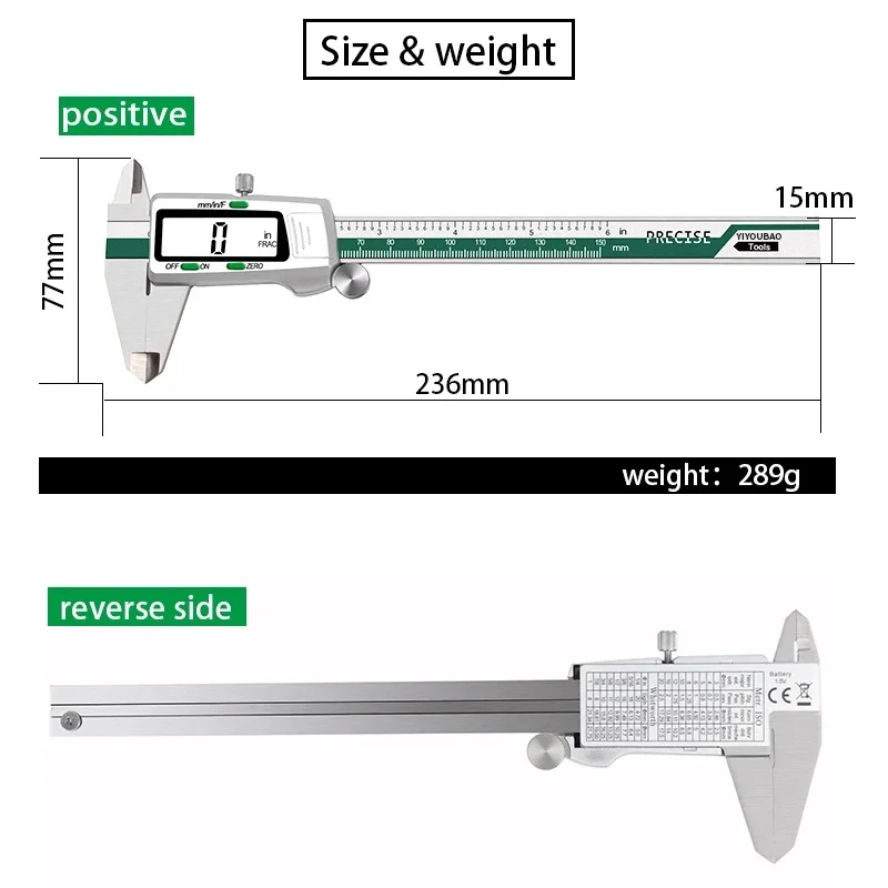 Digital Caliper 150mm 0.01mm High Precision for Mechanical Components Measure