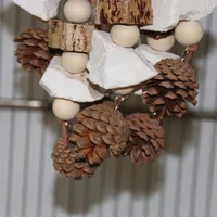 Bird Toys with Pinecones Cuttlefish Bones Beech Wood Nuts Teething Chew Toy For Parrot Parakeets Cockatiels Love Birds Supplies 1