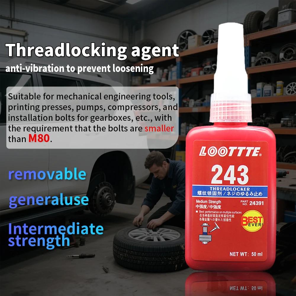 50 ml 250 ml Schraubensicherung anaerober Kleber Anti-Lose-Schraubenkleber Befestigung schnell ausgehärteter Gewindesicherungsmittel Dichtmittel für Schrauben – Detail 3