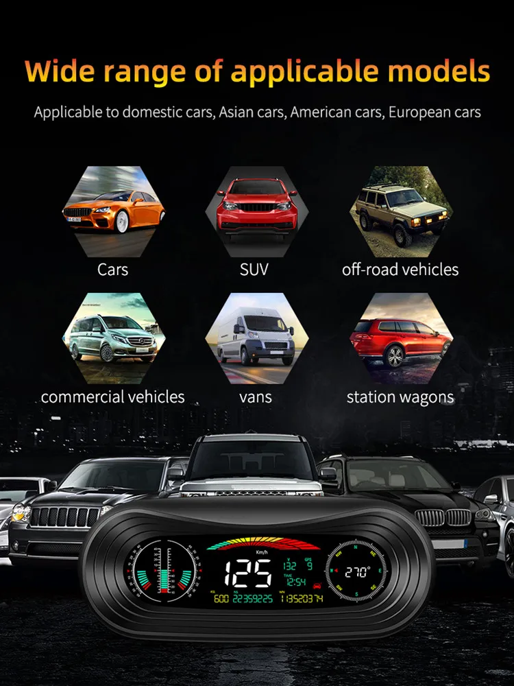 

GPS-компас, Автомобильный датчик высоты с HUD-дисплеем