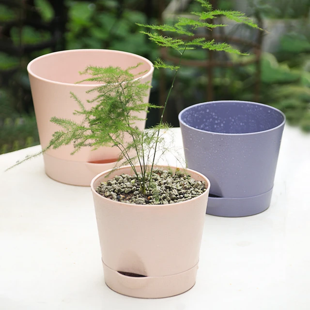 Pot de fleurs en plastique à arrosage automatique, jardinière, pots  d'intérieur et d'extérieur, maison