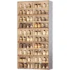 Portable Shoe Rack Organizer, Stackable Sneaker Storage Shoe Cabinet with Magnetic Clear Door, 10 Layers 40 Pairs 6