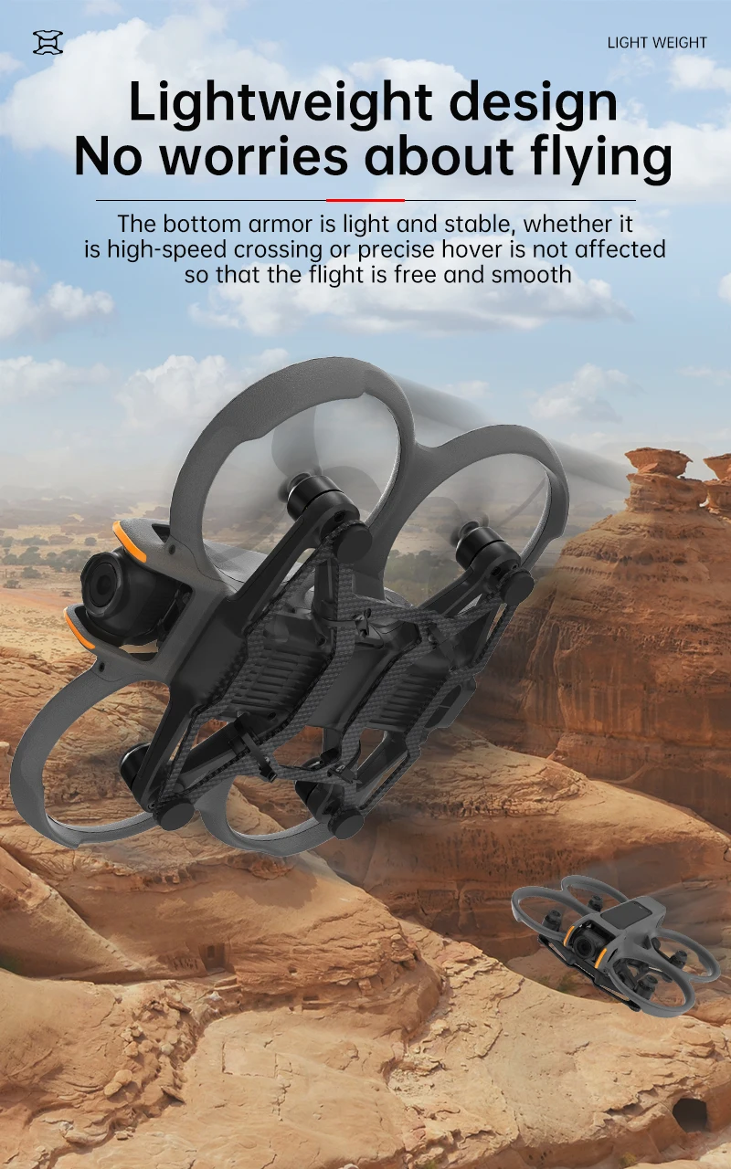 RCSTQ Carbon Fiber Bottom Armor For  Avata 2 Protective Anti-Collision Bottom Ar