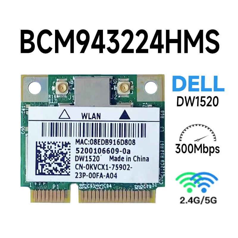 Mini Pci-E Card Wifi Dw1520 Bcm4322 Wireless Agn Broadcom Bcm94322Hm8 Lfor Dell
