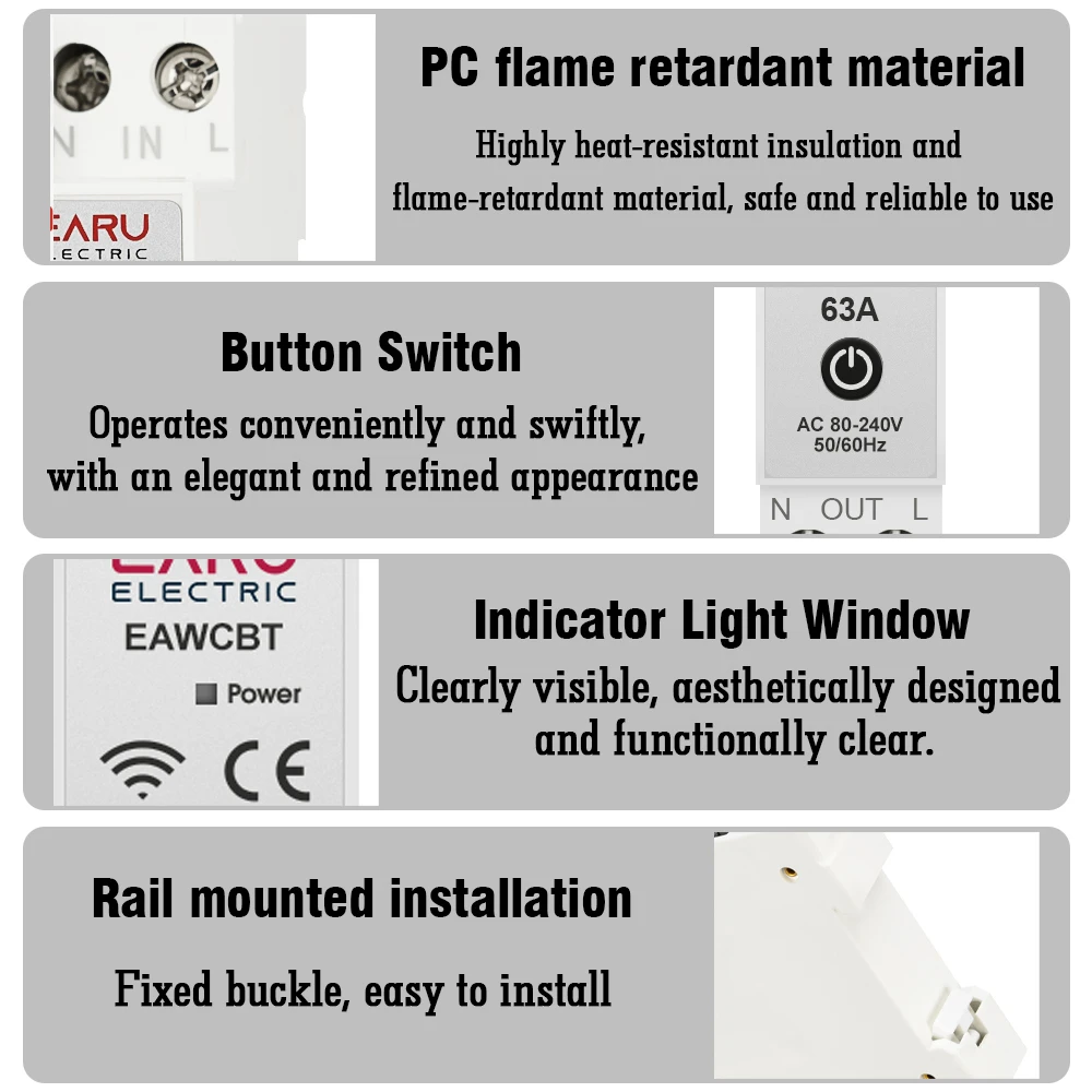 1P 1P+N WiFi Smart Circuit Breaker Time Relay Switch Remote Control by Tuya Smar