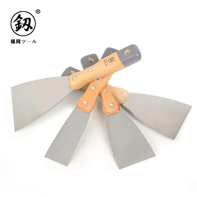 1-6 Inch Stainless Steel Putty Knife Wood Handle Scraper Paint Knife Decoration Wall Scraper Paint Tool 1PCS