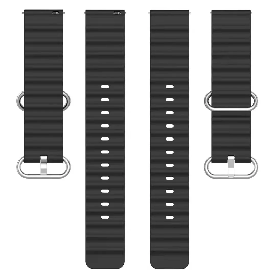 Silicone Ocean Strap - 20mm/22mm Size Adjustable Fitness Watch Band Bracelet