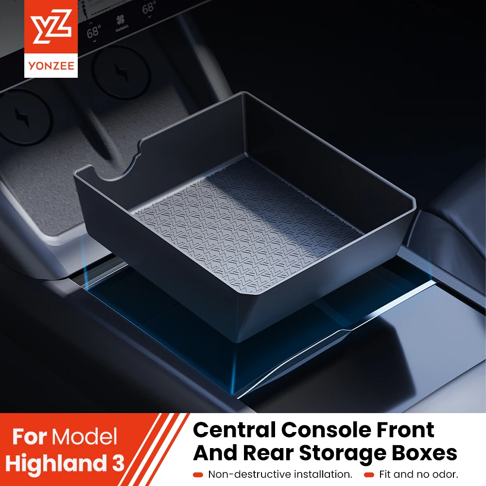 YZ für das neue Tesla Model 3 Y Highland Juniper 2025 Mittelkonsole unter dem Stauraum unter Organizer, Innen-Aufbewahrungsbox-Organizer