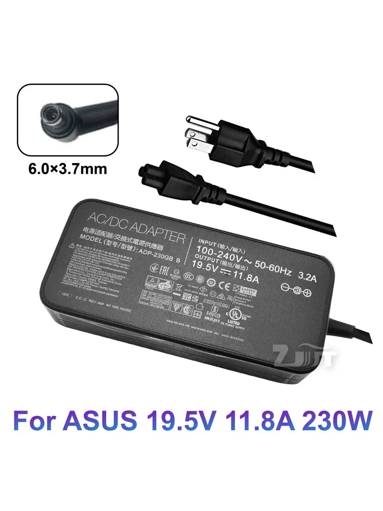 19.5V 11.8A 6.0*3.7mm 230W AC Laptop Charger For ASUS ROG GM501GS GX501V GX501VI GX501VI-XS75 ADP-230GB B Notebook Power Adapter