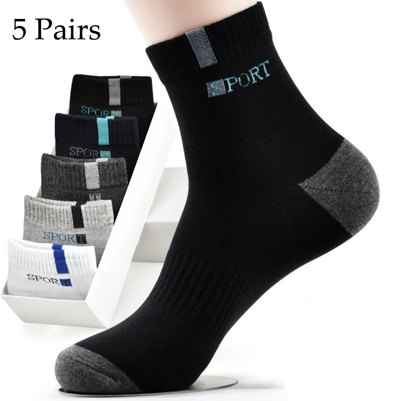 5 Pairs Men Bamboo Fiber Autumn Winter Men Socks Breathable Cotton Sports Sock Breathable Deodorant Business Socks Size 37-43