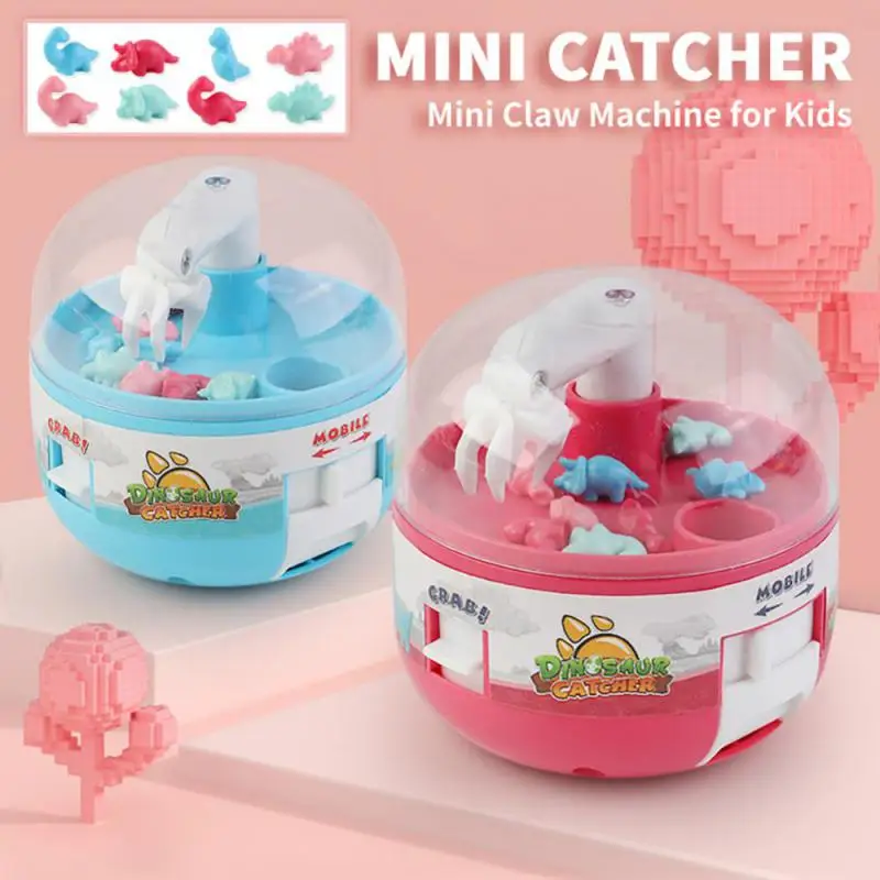 Mini Claw Machine Children's Toys 4/8 Tiny Stuff Dinosaur Candy Grabbing Machine Capsule Grabbing Catcher Toys For Children Gift 2