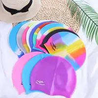 Wear-resistant Practical Colorful Silicone Flexible Waterproof Plus Size Bathing Cap Swimming Cap Swim Pool Hat Swimming Hat 1