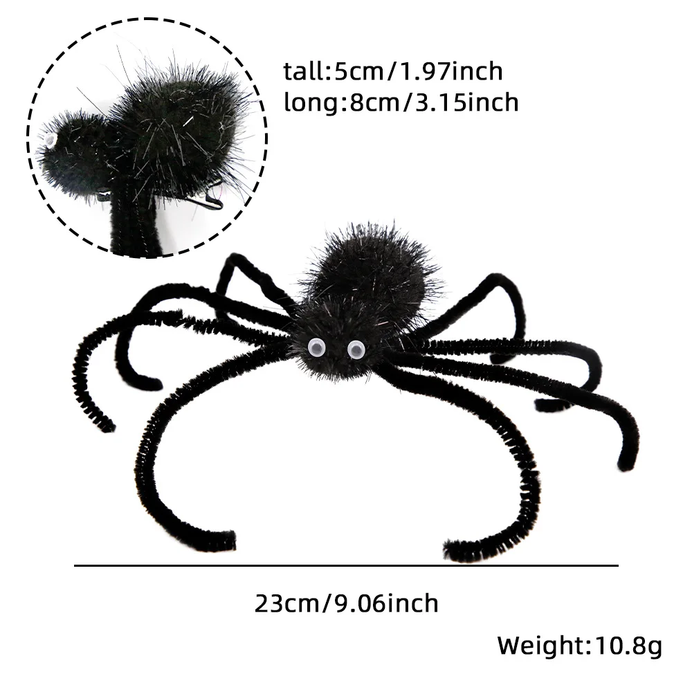 

1pcs Terror Purple Black Spider Hairpin Halloween Decorations For Home Halloween Party Girl Side Hair Clip Barretttes