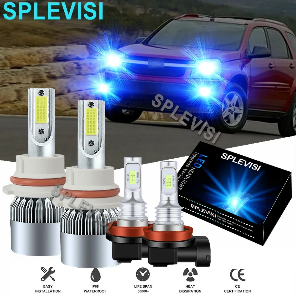

For Chevrolet Equinox 2005-2009 Combo 9007 HB5 H11 LED Headlight Fog Light Bulbs Kit 12v Luces Led Para Vehiculos