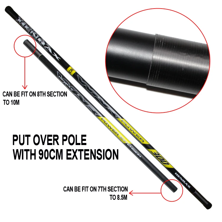

8.5M, 9.1M , 10M super fast and supremely stiff Put over pole with gate match fishing pole