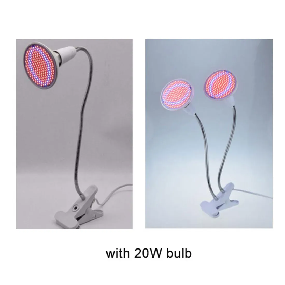1/2 Heads 6W 15W 20W LED Grow Light E27 Phyto Lamp for Plants Moveable Plant Clip Lamp for Seeds Flower Growing Tent
