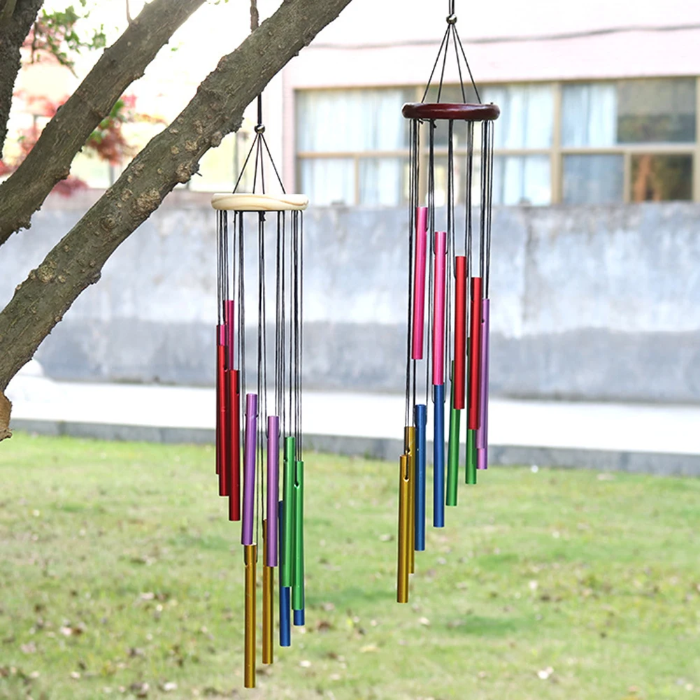 Wind Chimes for Garden 12 Metal Tubes with Hook Metal Pipe Wind Chimes Bells Hanging Balcony Outdoor Yard Garden Home Decoration 4