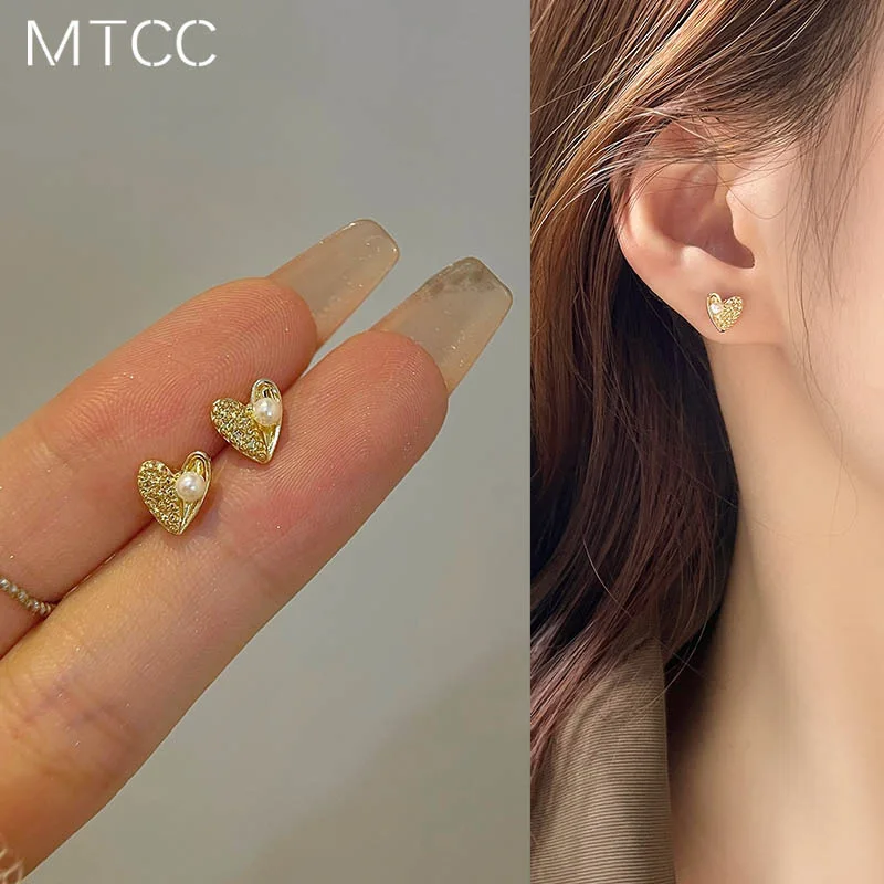 Love Pearl Clip Earrings No Hole Ear Clips Geometric Heart Clip on Earring Without Piercing