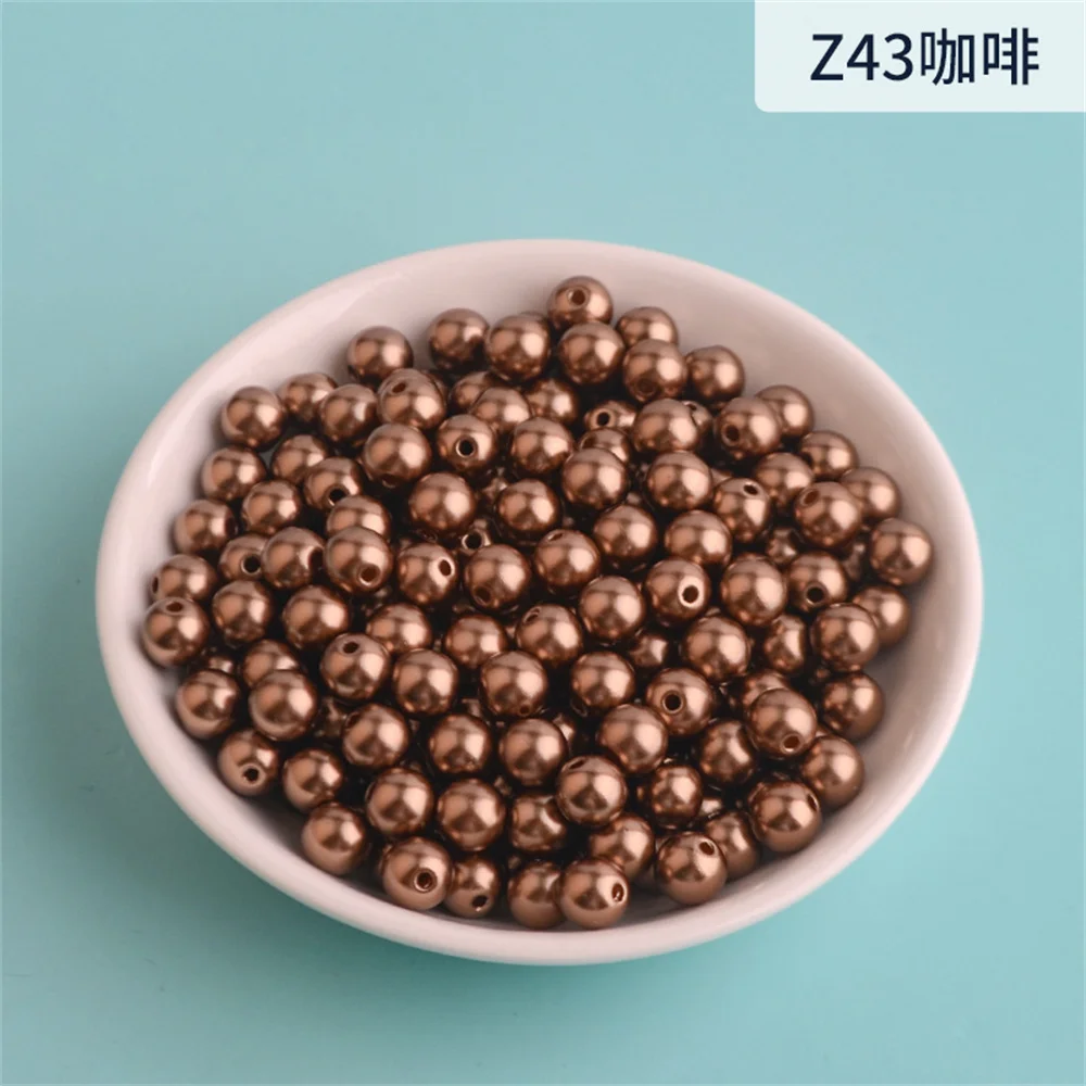 3mm-12mm 믹스 사이즈 퓨어 화이트/진주 직선 구멍 바느질 및 보석 만들기위한 라운드 모조 플라스틱 진주 비즈