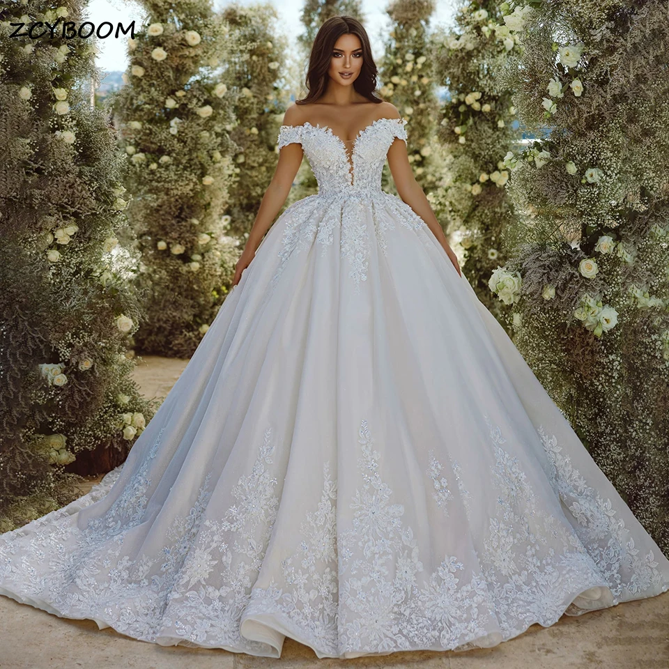 

Luxury Ball Gown Off The Shoulder Wedding Dresses 2023 Elegant Sweetheart Lace Beading Appliques Bridal Gowns Vestidos De Novia