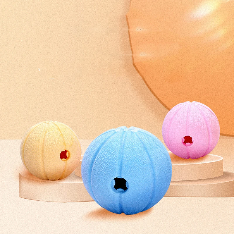 

1Pcs New Dog Toys PVC Wear Resistant Bite Resistant Teeth Clean Teeth Puzzle Sound Leakage Food Ball Household Pet Products C680