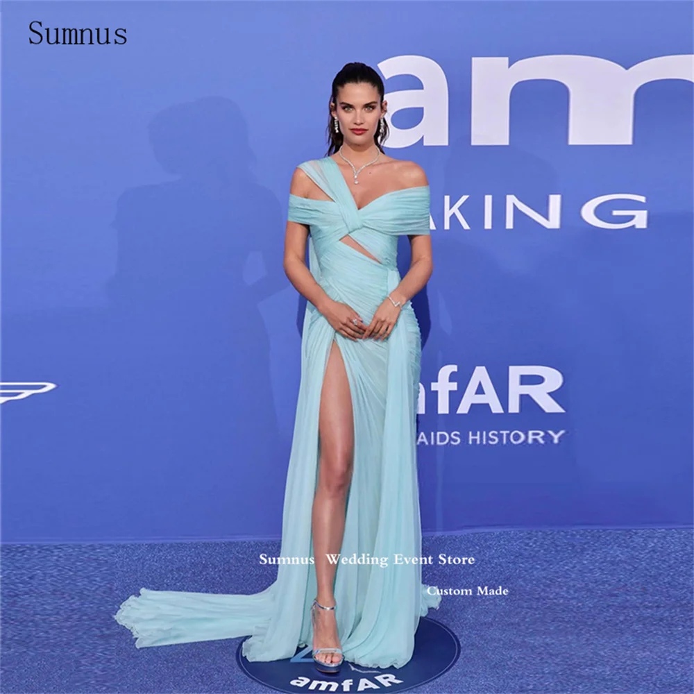 

Sumnus Modern Evening Dress Chiffon Mermaid High Slit Long Vestidos De Noche Vestidos De Fiesta Elegantes Para Mujer 2023